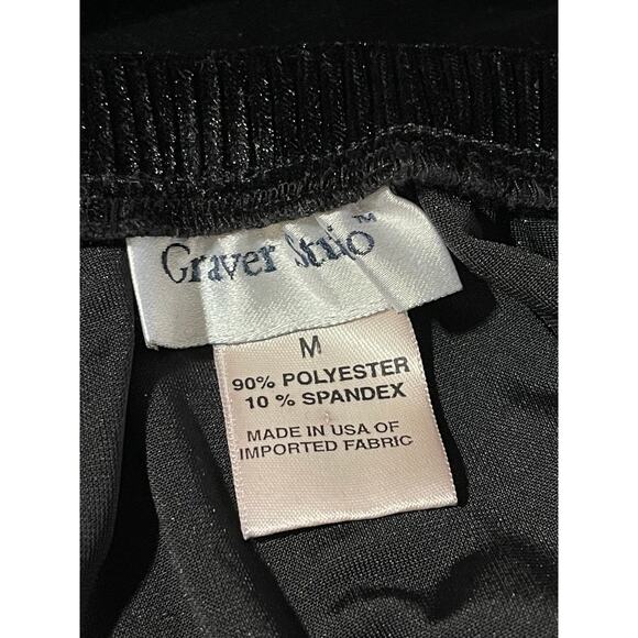 Susan Graver Studio Black Size Medium Long Elastic Waist Velvet Skirt Pockets - Picture 5 of 6